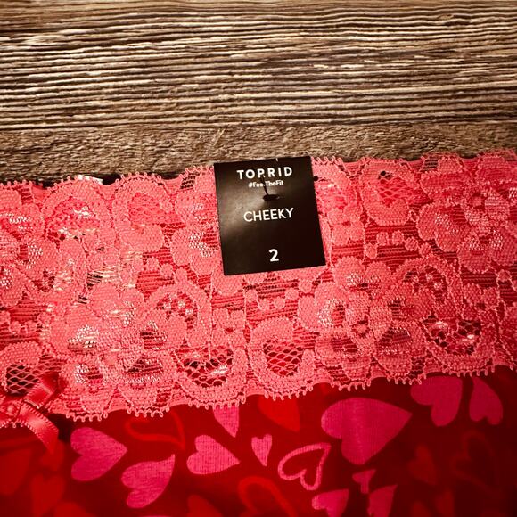Torrid Red Heart Cheeky Panties 2X - Picture 3 of 4